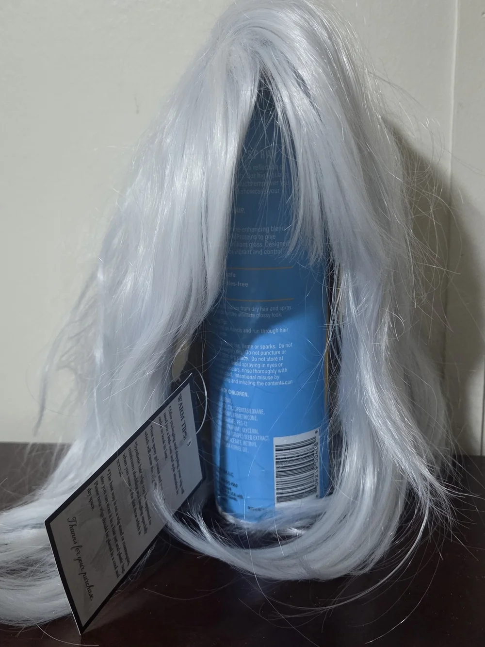 White Synthetic Women's Wig with Bangs